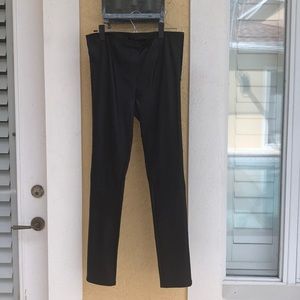 Massimo Dutti Black leather pants